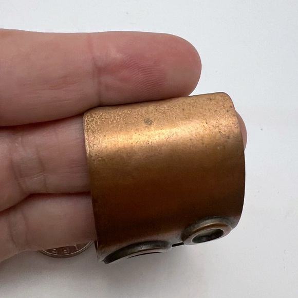 Vintage Modernist Bell Trading Post Solid Copper Circle Motif Cuff Bracelet - Picture 5 of 8